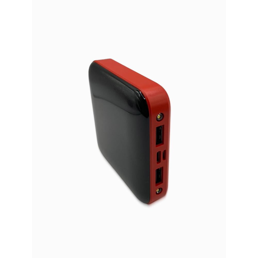 Red power bank on a white background