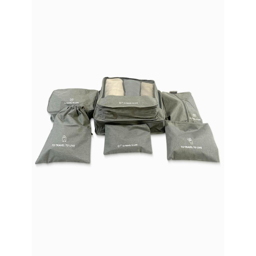 Set of gray packing cubes on a white background