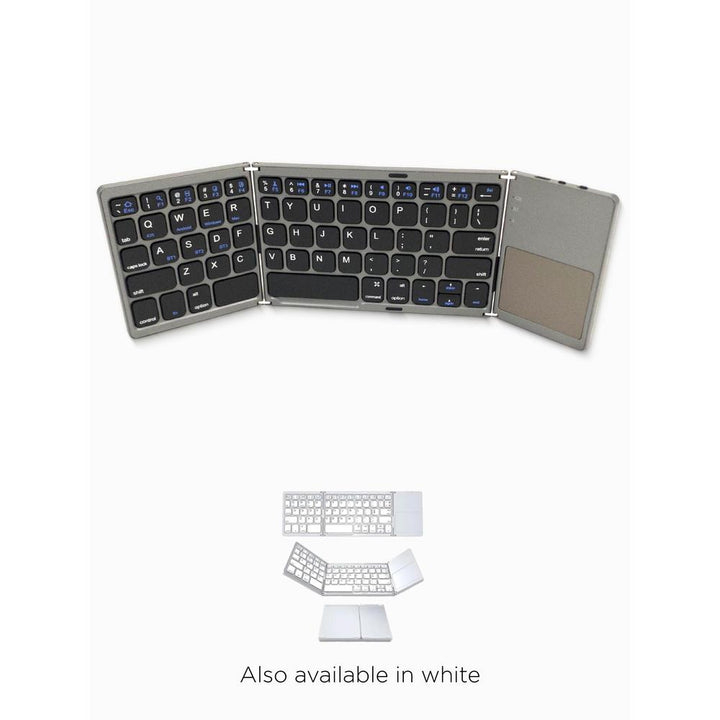 Foldable keyboard with touchpad on a white background