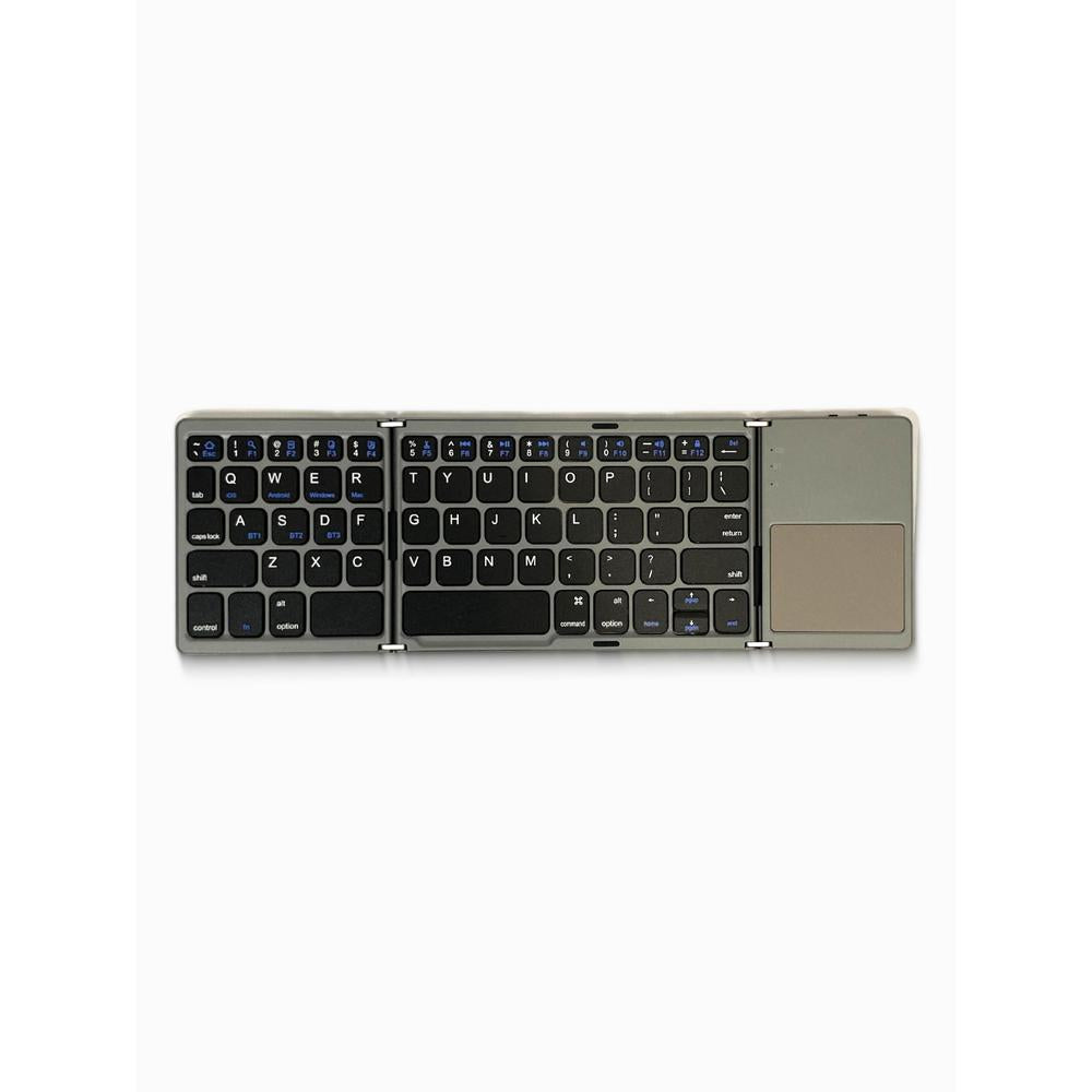 Foldable keyboard with touchpad on a white background