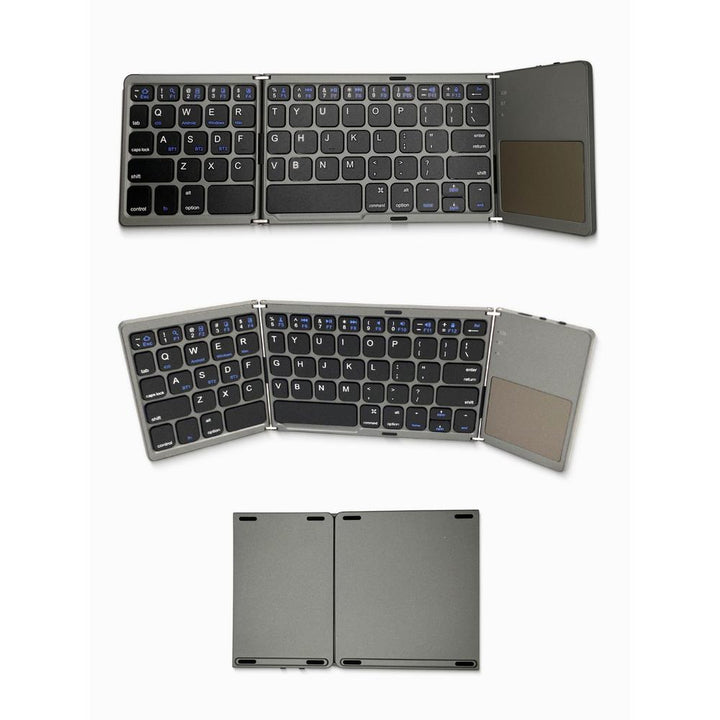 Foldable keyboard with touchpad on a white background