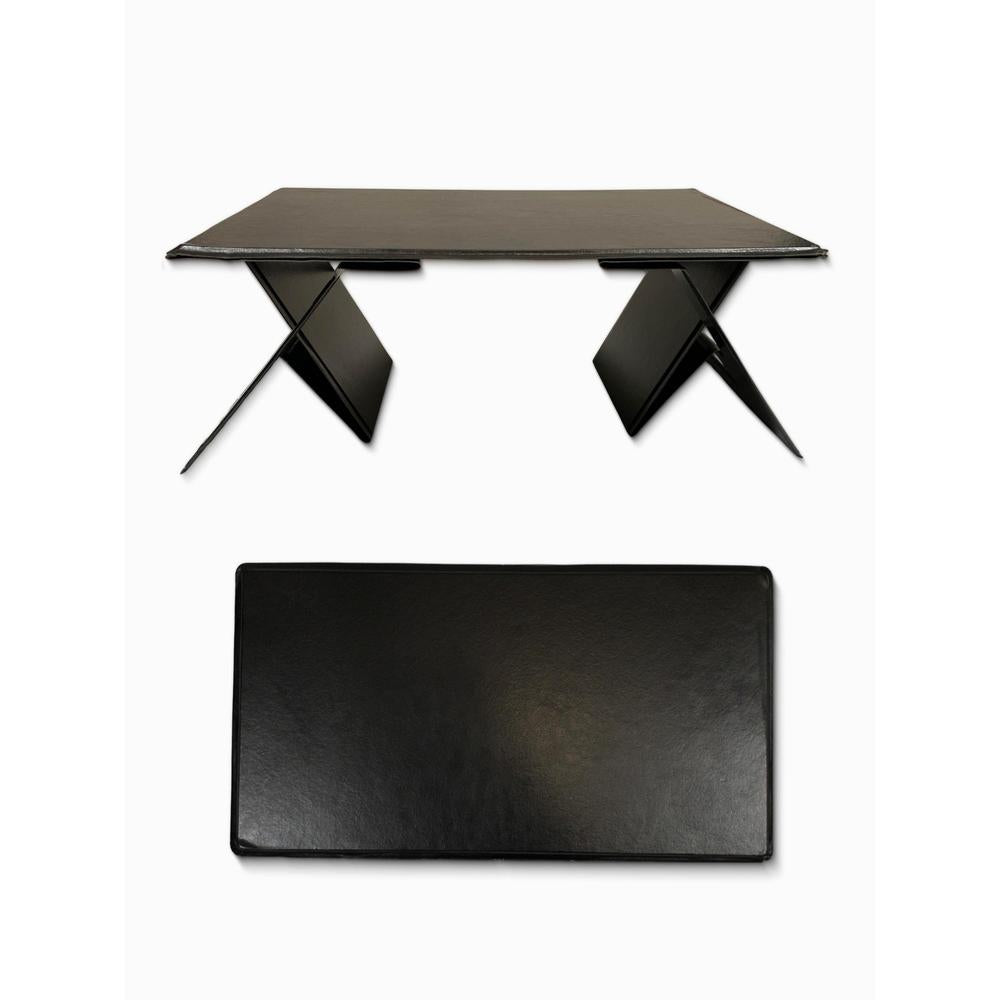 Modern black foldable laptop stand on a white background