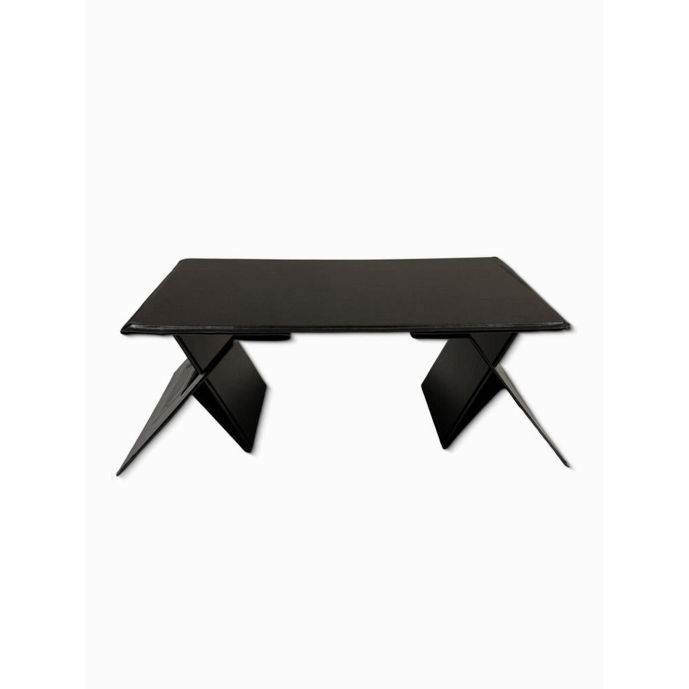 Black foldable laptop stand on a white background