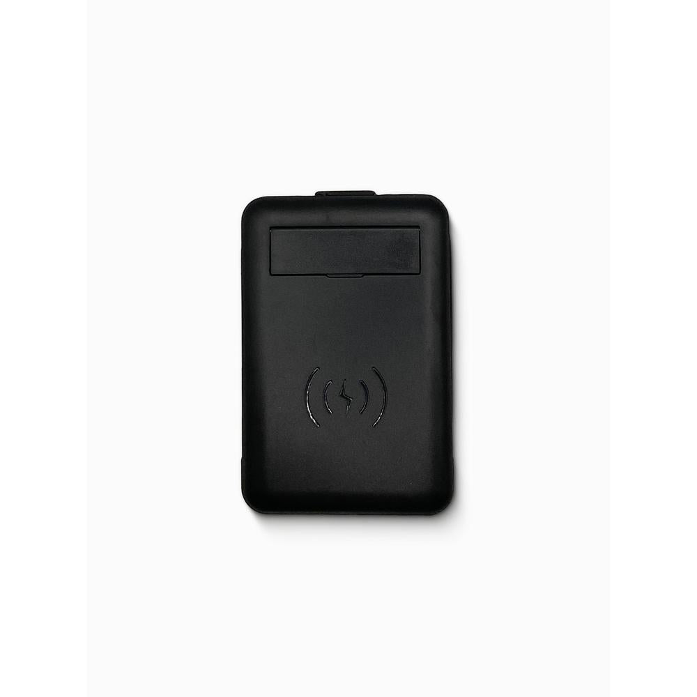 Black electronic device with wireless icon on a white background